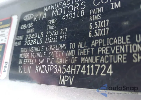 2017 Kia Soul + z USA, uszkodzony, nr VIN KNDJP3A54H7411724